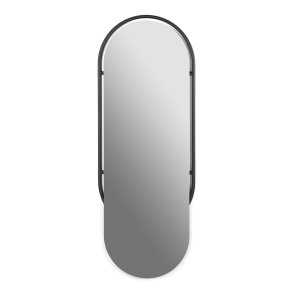 TORNA DESIGN Sfera vgspejl, oval - spejlglas og sort stl (59x159)