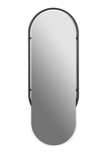 TORNA DESIGN Sfera vgspejl, oval - spejlglas og sort stl (59x159)