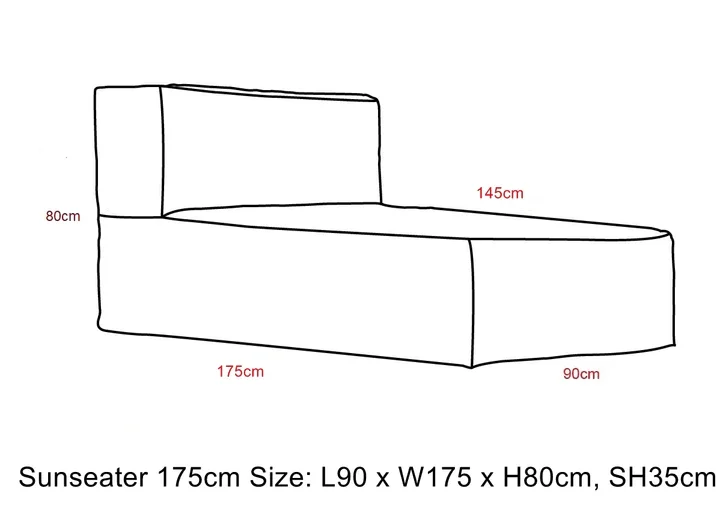 TROISPOMMESHOME Edge solseng, inkl. cover - melange stof (L:175cm)