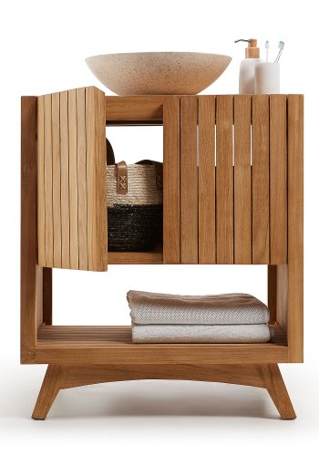 KAVE HOME Sunday badevrelsesmbel, m. 2 lger og 2 hylder - natur teaktr