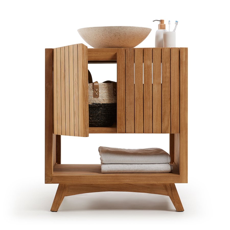 KAVE HOME Sunday badevrelsesmbel, m. 2 lger og 2 hylder - natur teaktr