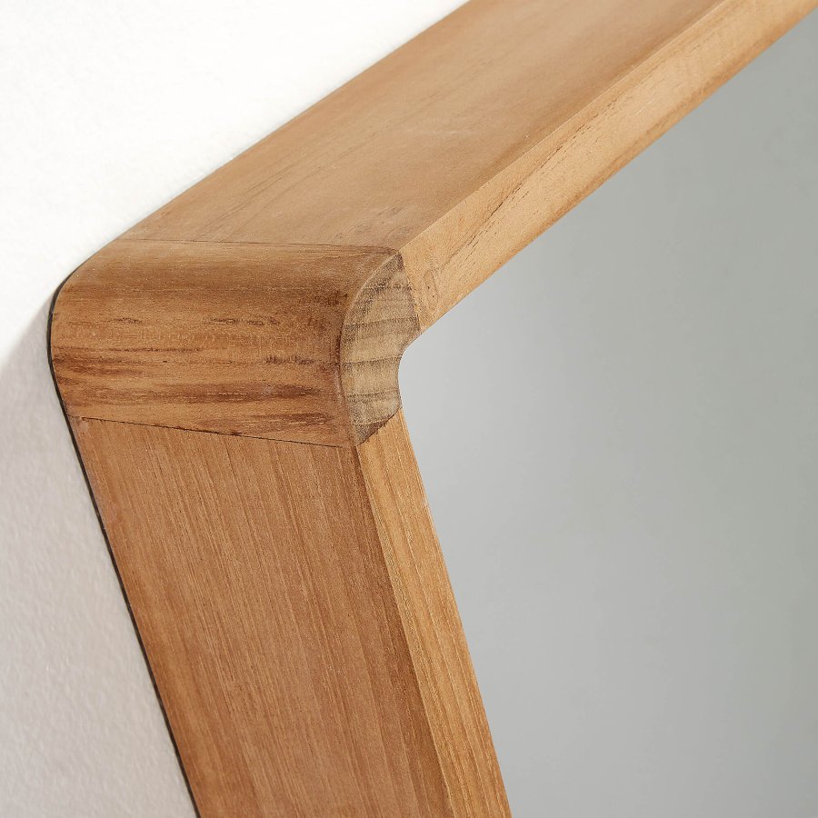 KAVE HOME Sunday vgspejl - spejlglas m. teaktr ramme (80x65)