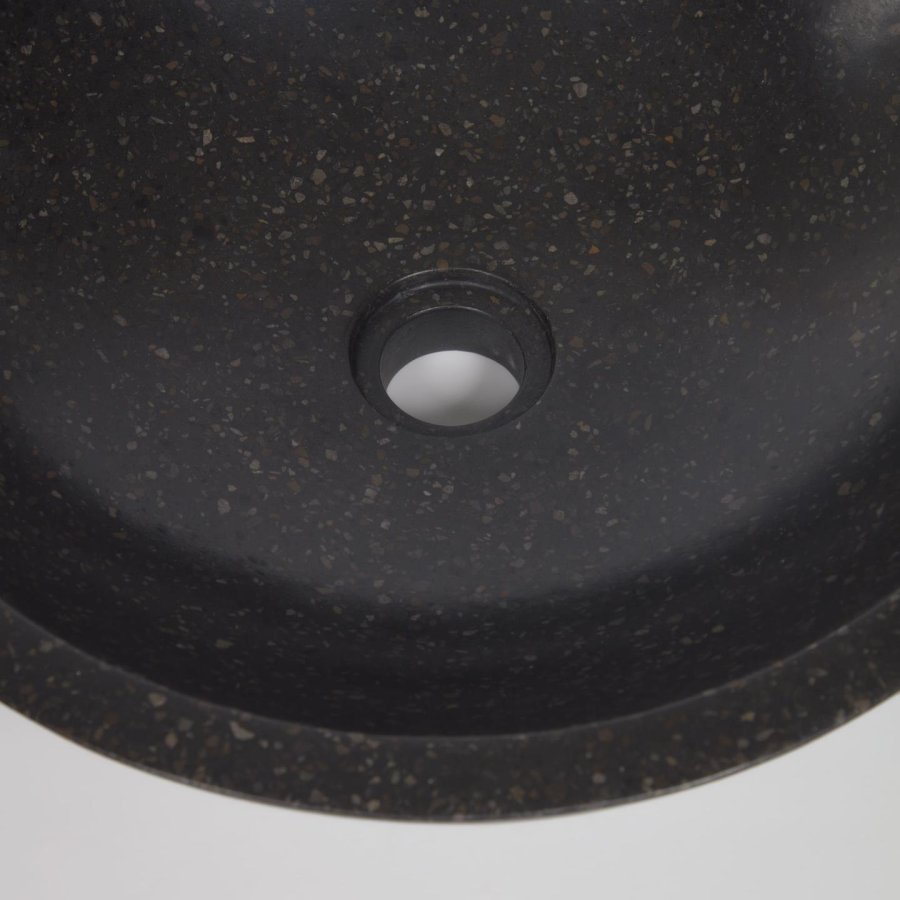 KAVE HOME Sunday hndvask til badevrelset, rund - sort terrazzo (40)