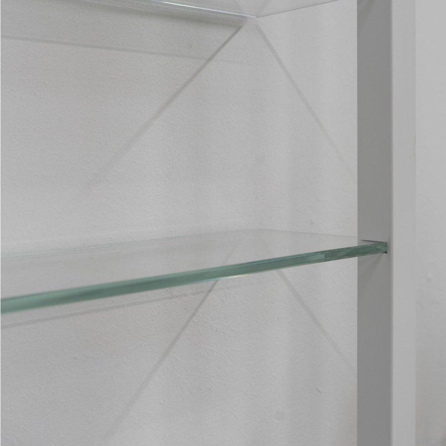 SPINDER DESIGN rektangulr Cubic reol, m. 11 hylder - glas og hvid stl 