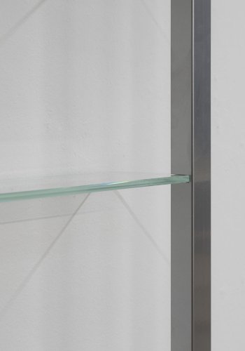 SPINDER DESIGN rektangulr Cubic reol, m. 7 hylder - glas og gr stl