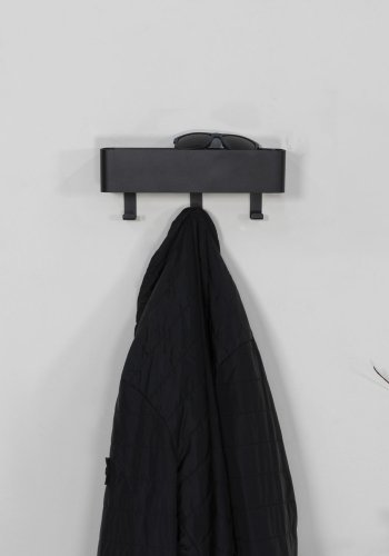 SPINDER DESIGN rektangulr Dax Play knagerkke, m. 3 knager - sort stl 