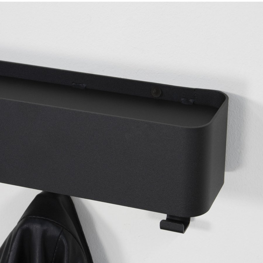 SPINDER DESIGN rektangulr Dax Play knagerkke, m. 3 knager - sort stl 