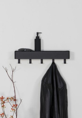 SPINDER DESIGN rektangulr Dax Play knagerkke, m. 5 knager - sort stl