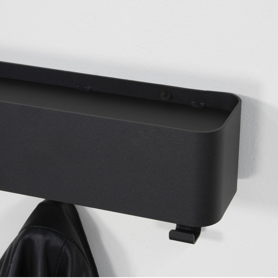 SPINDER DESIGN Dax Play knagerkke, m. 7 knager - sort stl 