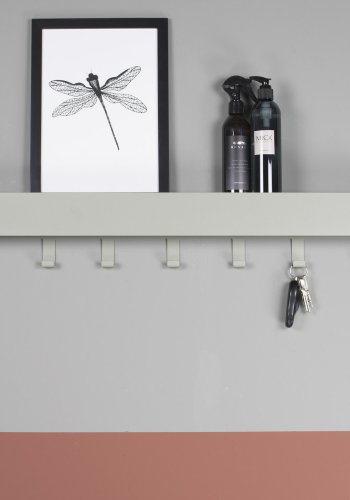 SPINDER DESIGN Dax Play knagerkke, m. 7 knager, m. hylde - stvet grn stl (72x12)