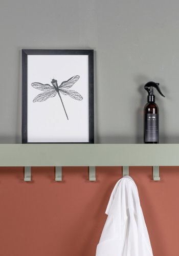 SPINDER DESIGN Dax Play knagerkke, m. 7 knager, m. hylde - stvet grn stl (72x12)