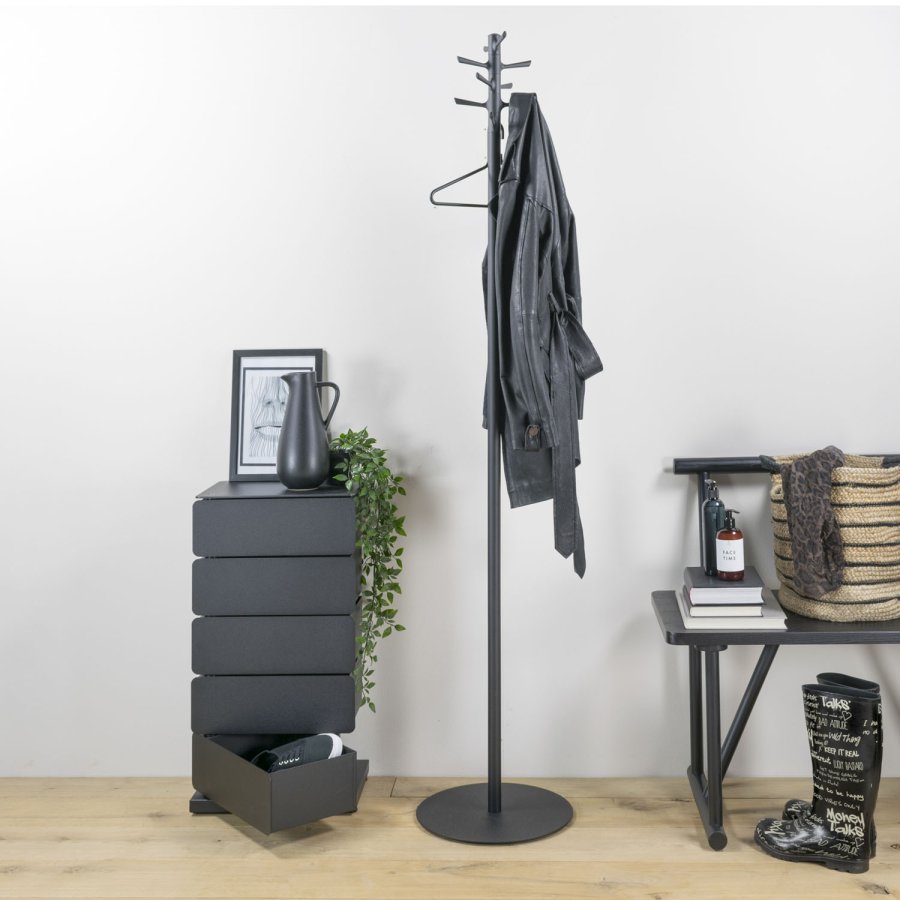 SPINDER DESIGN Pull stumtjener, m. 10 kroge - mat sort stl ( 35)