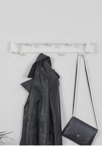 SPINDER DESIGN rektangulr Rex knagerkke, m. 7 knager - hvid stl