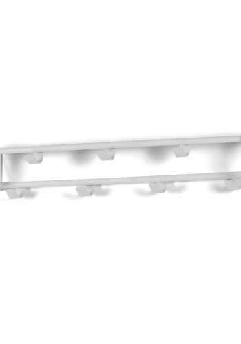 SPINDER DESIGN rektangulr Rex knagerkke, m. 7 knager - hvid stl