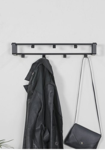 SPINDER DESIGN rektangulr Rex knagerkke, m. 7 knager - sort stl