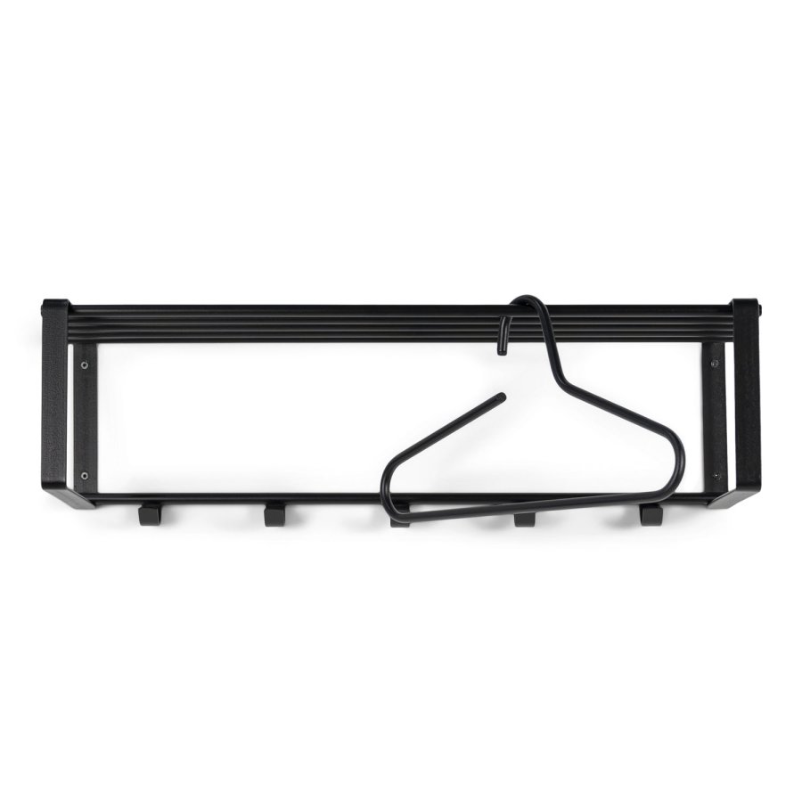 SPINDER DESIGN rektangulr Rex hattehylde, m. 5 knager - sort stl