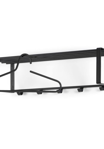 SPINDER DESIGN rektangulr Rex hattehylde, m. 5 knager - sort stl