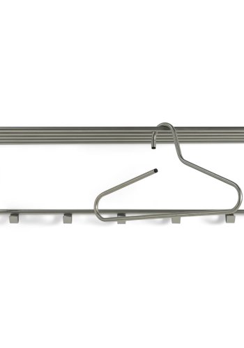 SPINDER DESIGN rektangulr Rex hattehylde, m. 5 knager - gr stl