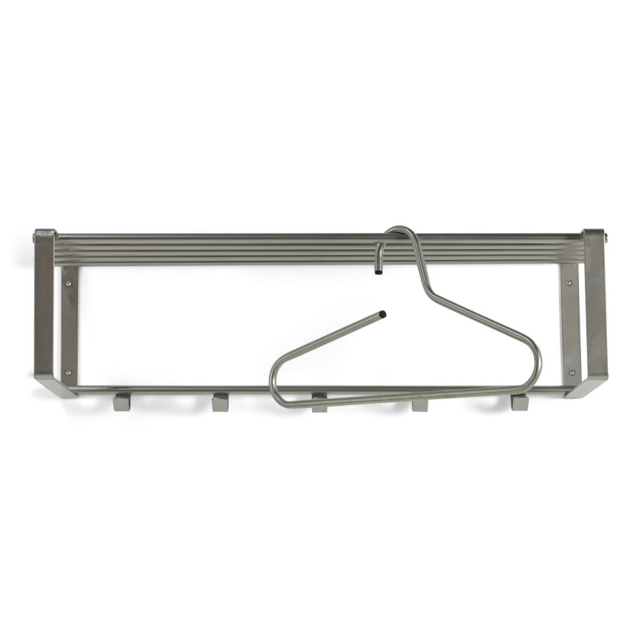 SPINDER DESIGN rektangulr Rex hattehylde, m. 5 knager - gr stl