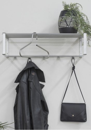 SPINDER DESIGN rektangulr Rex hattehylde, m. 5 knager - gr stl