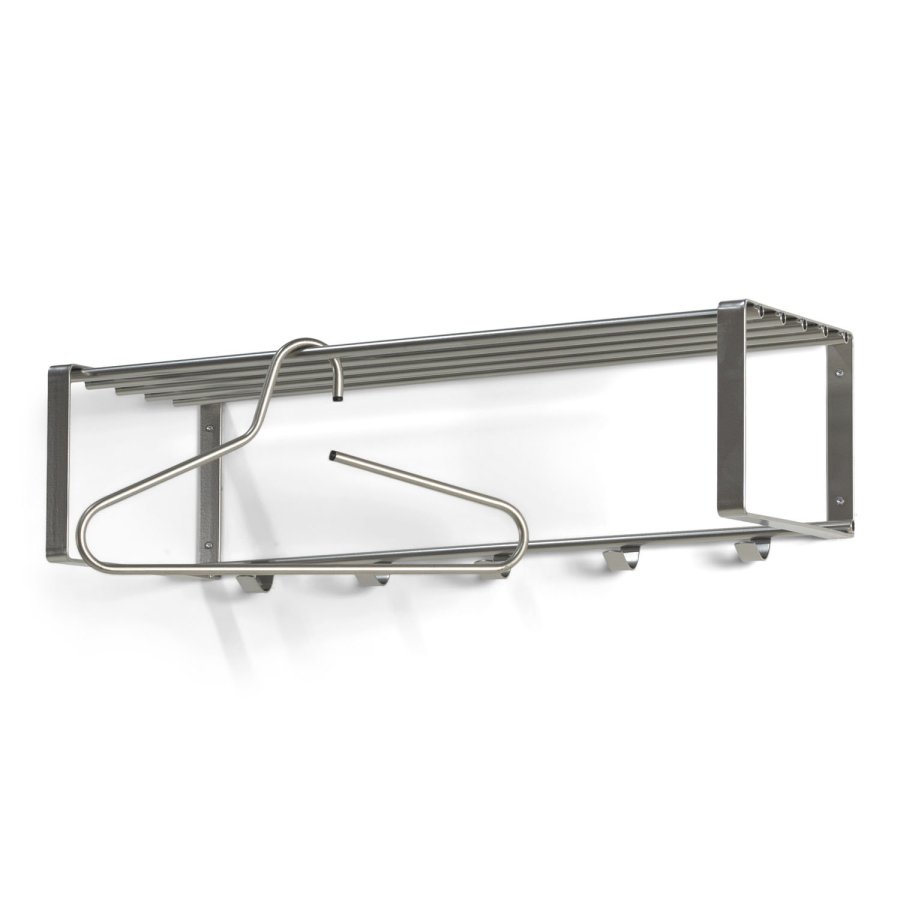 SPINDER DESIGN rektangulr Rex hattehylde, m. 5 knager - gr stl