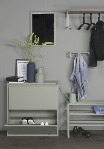 SPINDER DESIGN Rex hattehylde, m. 1 trhylde og 5 kroge - stvgrnt stl (70x28)