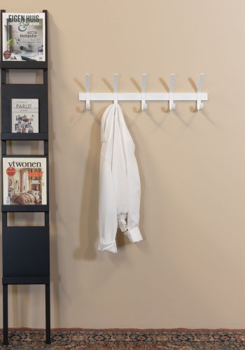 SPINDER DESIGN Dexter knagerkke, m. 5 knager - hvid stl