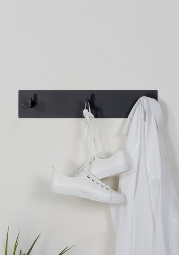 SPINDER DESIGN rektangulr Leatherman knagerkke, m. 3 knager - sort stl