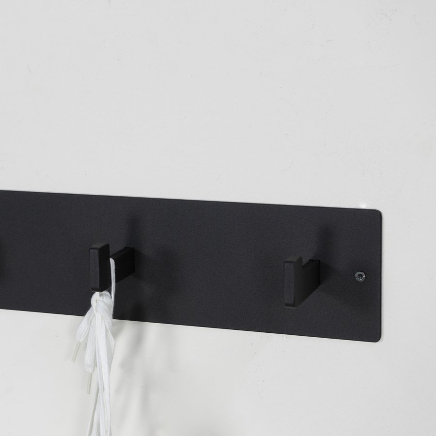 SPINDER DESIGN rektangulr Leatherman knagerkke, m. 3 knager - sort stl