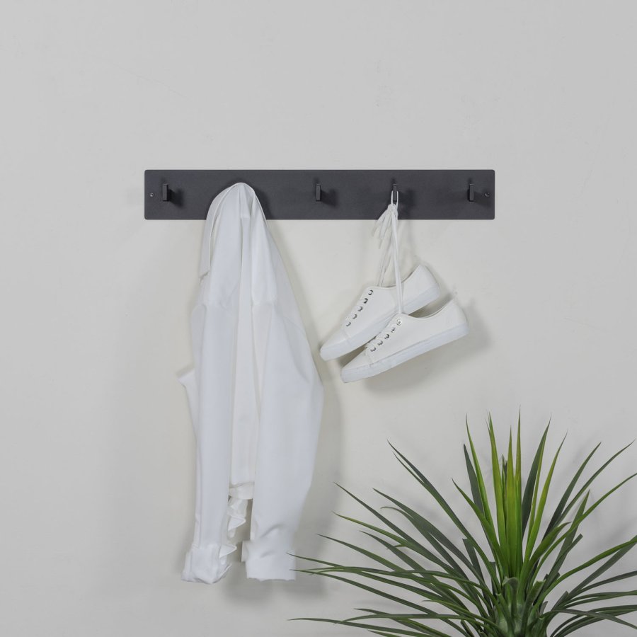 SPINDER DESIGN rektangulr Leatherman knagerkke, m. 5 knager - sort stl