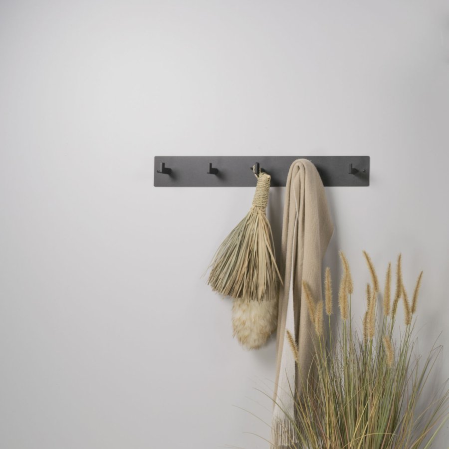 SPINDER DESIGN rektangulr Leatherman knagerkke, m. 5 knager - sort stl