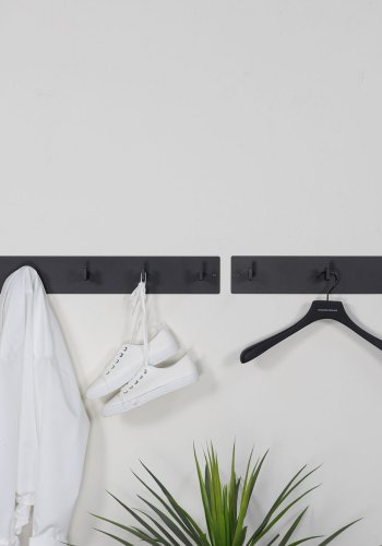 SPINDER DESIGN rektangulr Leatherman knagerkke, m. 5 knager - sort stl