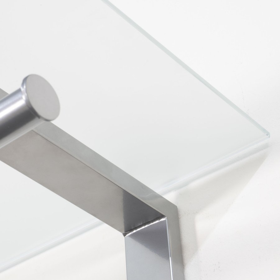 SPINDER DESIGN rektangulr Dutch knagerkke, m. 1 hylde - glas og gr stl