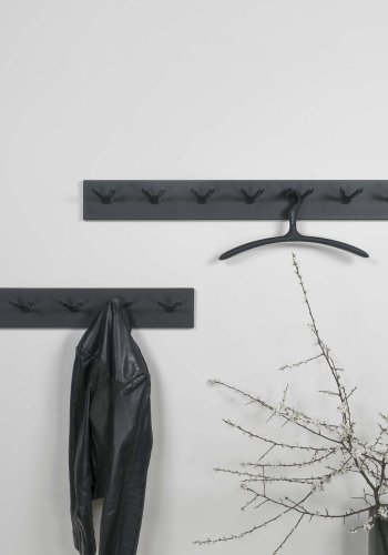 SPINDER DESIGN Pull knagerkke, m. 7 dobbelt-kroge - sort stl (104,5x12,5)