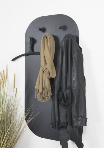 SPINDER DESIGN Espen knagerkke, m. 5 knager og magnetisk plade - sort stl (55x115)