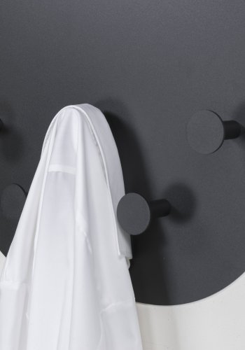 SPINDER DESIGN Espen knagerkke, m. 5 knager og magnetisk plade - sort stl (55x115)