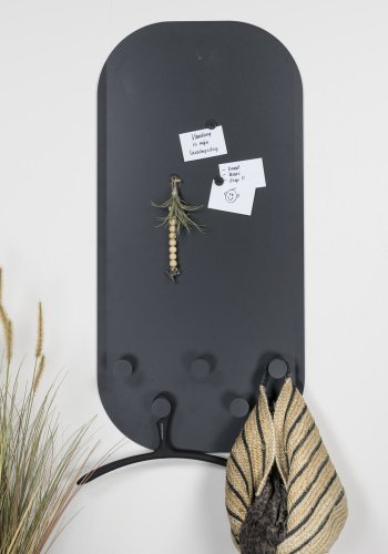 SPINDER DESIGN Espen knagerkke, m. 5 knager og magnetisk plade - sort stl (55x115)