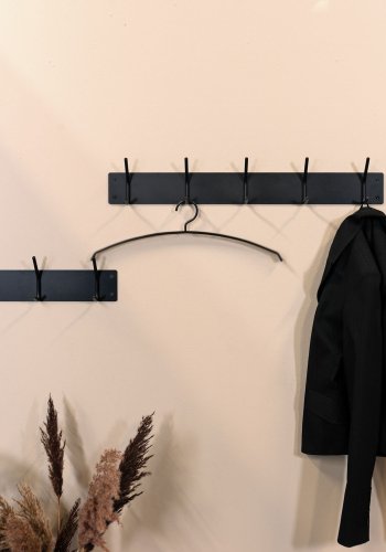 SPINDER DESIGN rektangulr Fusion knagerkke, m. 5 knager - sort stl