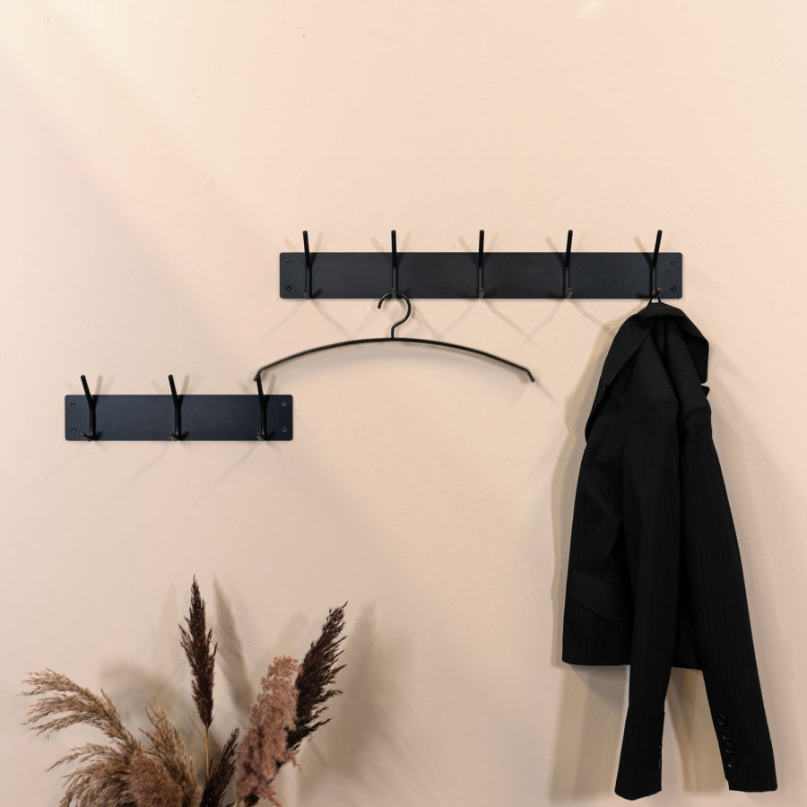 SPINDER DESIGN rektangulr Fusion knagerkke, m. 5 knager - sort stl