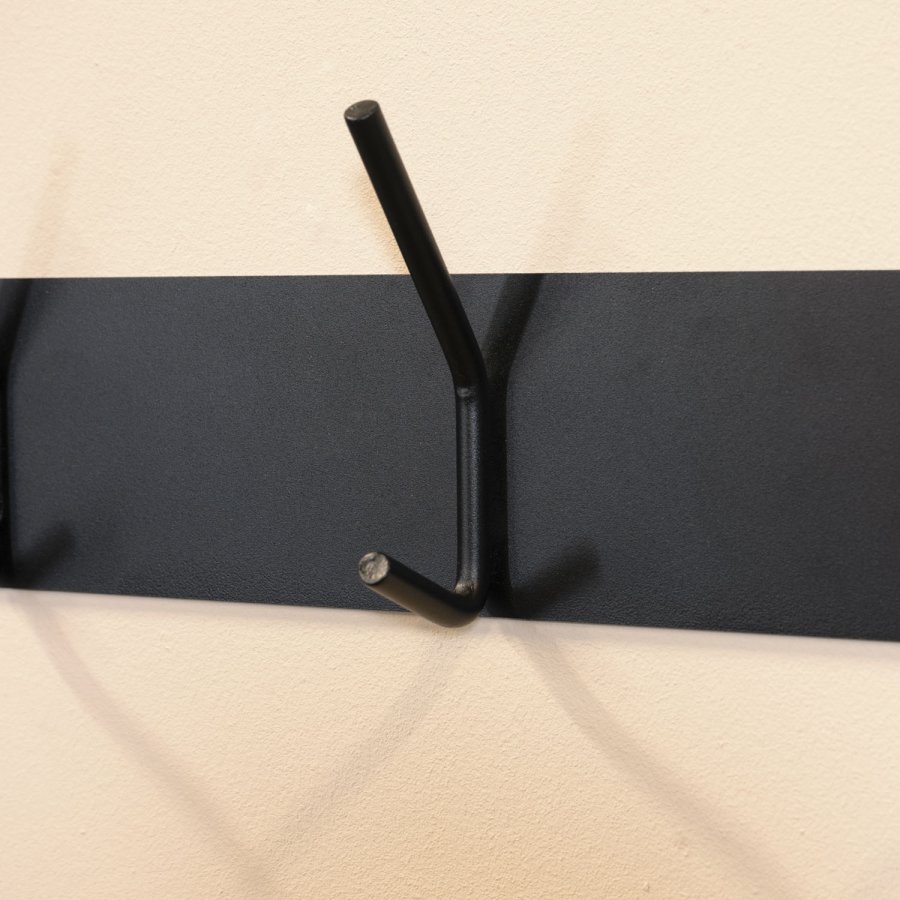 SPINDER DESIGN rektangulr Fusion knagerkke, m. 5 knager - sort stl