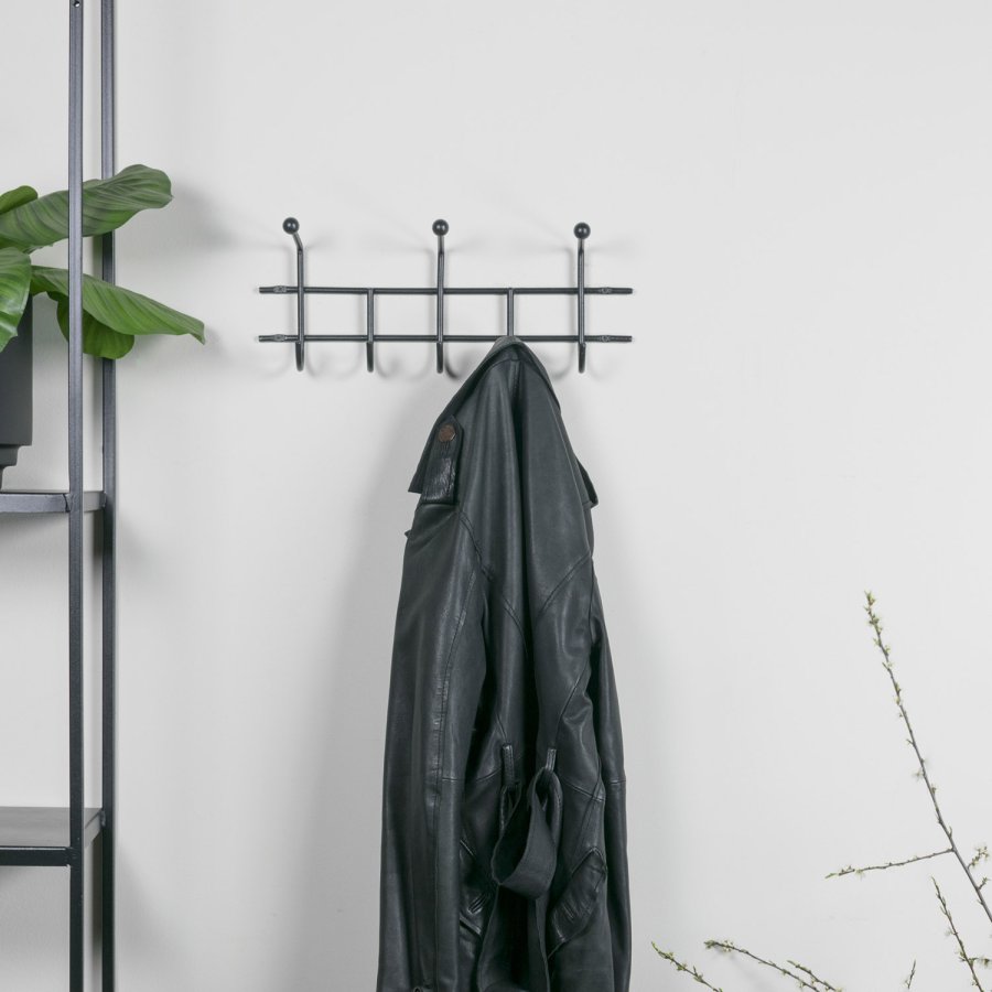 SPINDER DESIGN Barato 3 knagerkke, m. 8 knager - sort stl (45,6x18)