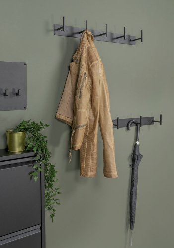 SPINDER DESIGN rektangulr Chapman knagerkke, m. 5 knager - sort stl 