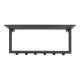 SPINDER DESIGN Ivar hattehylde, m. 1 hylde og 6 knager - sort pulverlakeret stl (70x29)