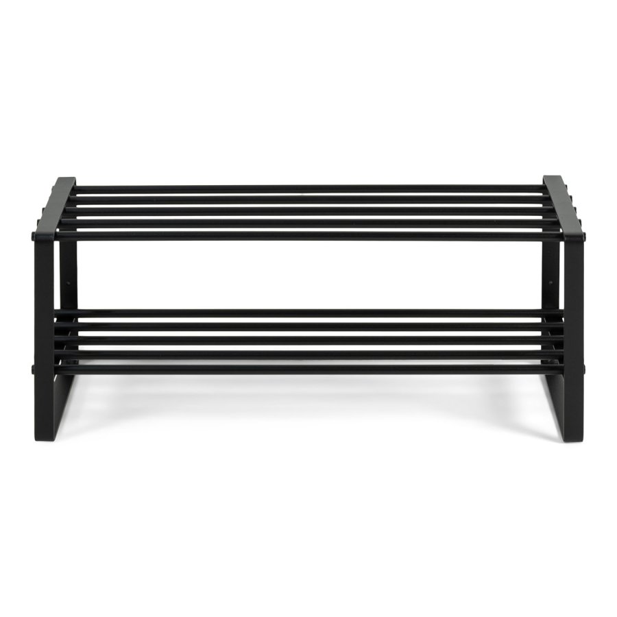 SPINDER DESIGN rektangulr Rex skohylde, m. 2 hylder - sort stl