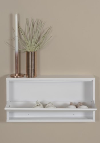 SPINDER DESIGN Billy skoskab, m. 1 lge, rektangulr - hvidt stl (75x37,5)