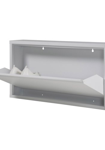 SPINDER DESIGN Billy skoskab, m. 1 lge, rektangulr - hvidt stl (75x37,5)