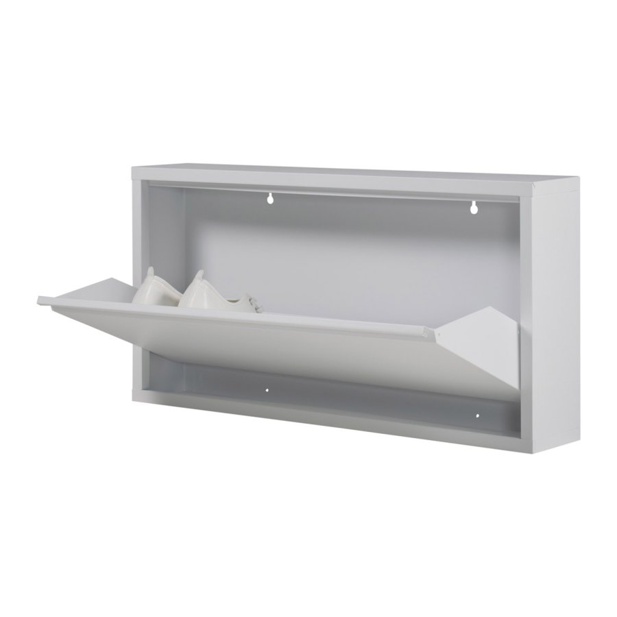 SPINDER DESIGN Billy skoskab, m. 1 lge, rektangulr - hvidt stl (75x37,5)