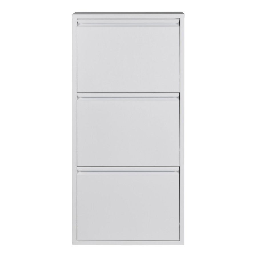 SPINDER DESIGN Billy skoskab, m. 3 lger, rektangulr - hvidt stl (50x103)