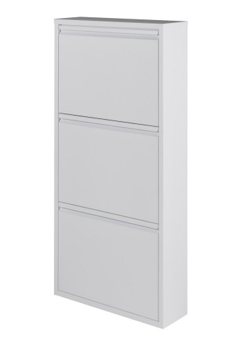 SPINDER DESIGN Billy skoskab, m. 3 lger, rektangulr - hvidt stl (50x103)