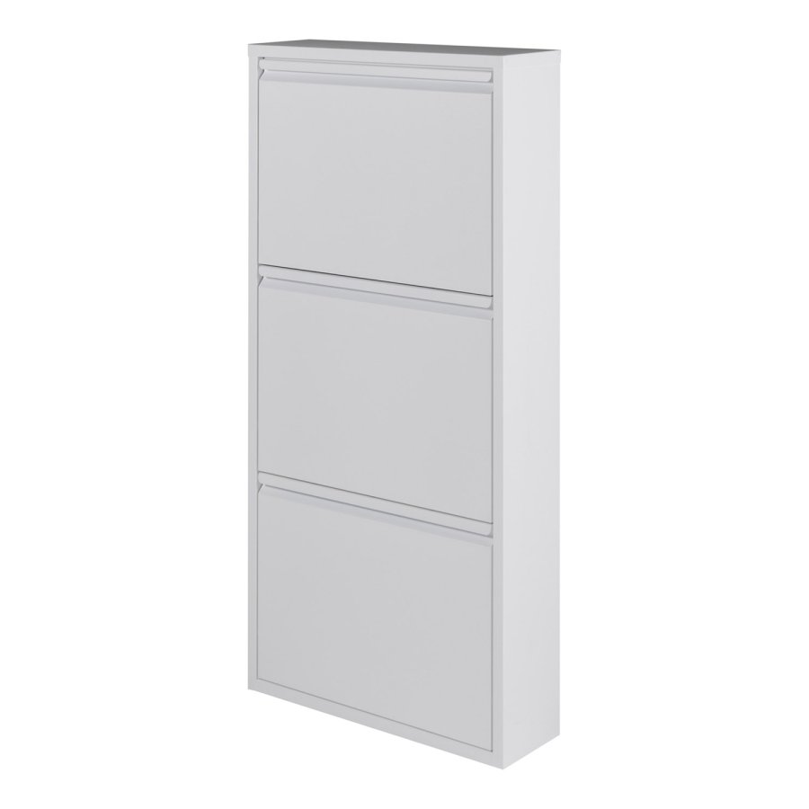 SPINDER DESIGN Billy skoskab, m. 3 lger, rektangulr - hvidt stl (50x103)